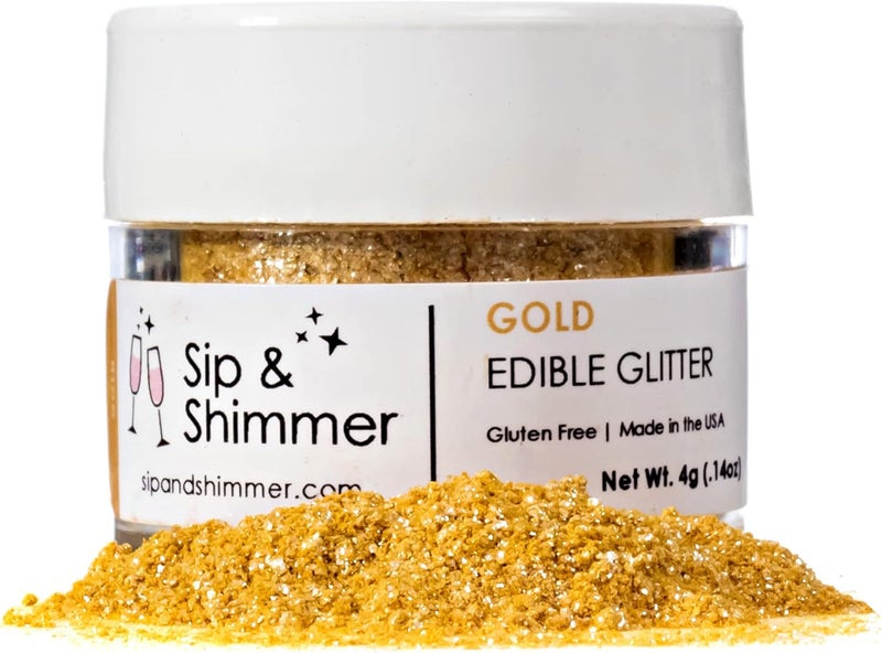 Sip & Shimmer Sip and Shimmer Gold Edible Glitter for Drinks, Cocktails, Wine, Champagne, Mocktails - Cocktail Shimmer - Food-Grade Cocktail Glitter Made in USA - Kosher, Nut-Free, Gluten-Free - Perfect for Fun Christmas Celebrations - Image 4