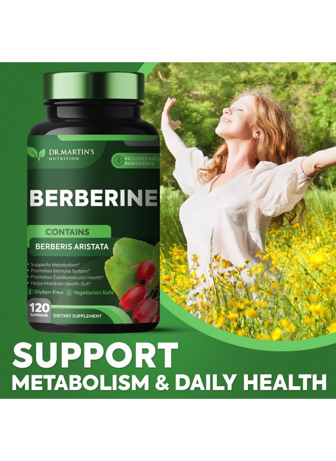 DR. MARTIN'S NUTRITION - Potent 1200mg Berberine Supplement | 120 Capsules | Berberine HCL Supplement For Healthy Weight Management | Supports Healthy Immune System | Improves Cardiovascular Health & Gastrointestinal Wellness - Image 1
