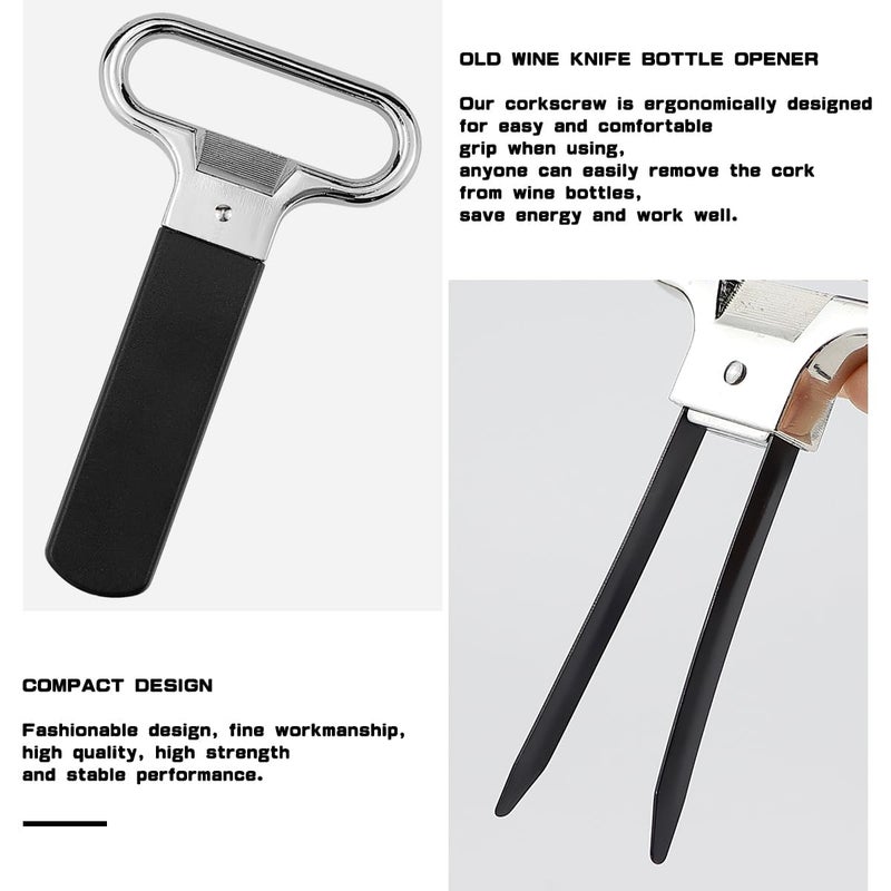 Bukela 2 Pcs Cork Pops Wine Opener, Champagne and Beer Bottle Opener, Two-Prong Cork Puller with Cover, Essential Bar Tools for Wine Lovers, Kitchen Gadget and Wine Accessories - Image 3