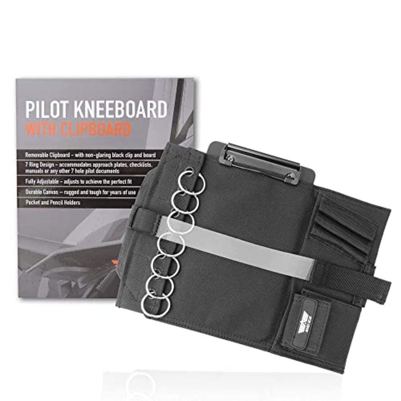 Pilot Kneeboardââ‚¬â€œ Includes Clipboard and 7 Rings for Attaching Approach Plates and Checklists - Image 2
