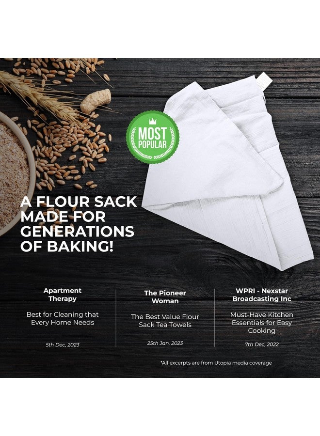 Utopia Kitchen White Flour Sack Towels [12 Pack - 28 x 28 Inch] 100% Cotton Tea Towels for Cleaning & Drying - Highly Absorbent Kitchen Dish Cloth - Image 3