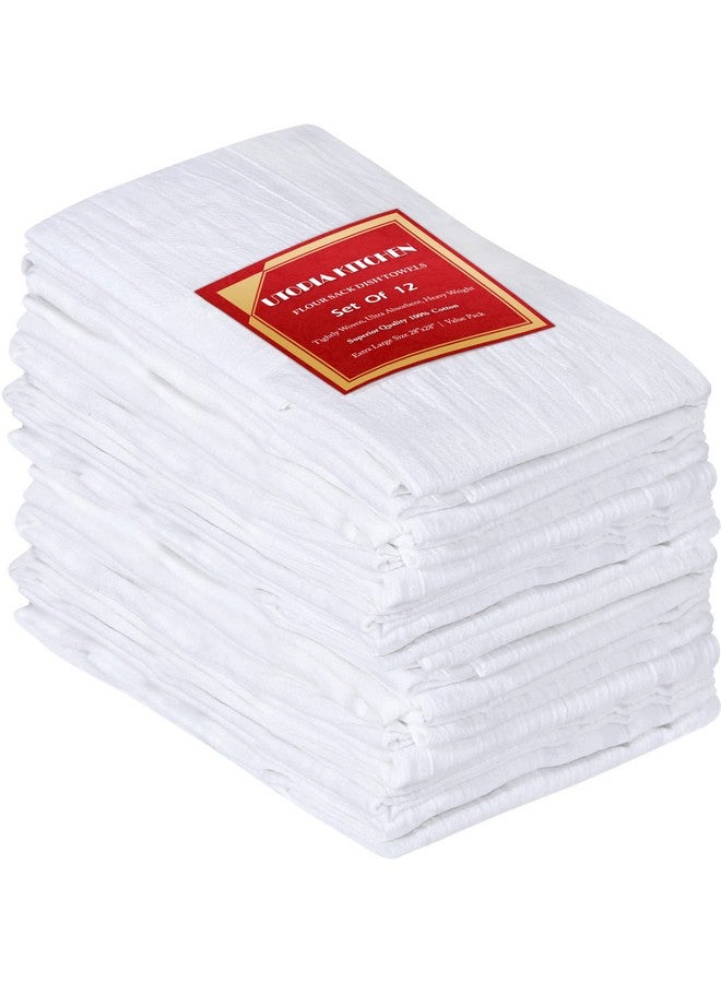Utopia Kitchen White Flour Sack Towels [12 Pack - 28 x 28 Inch] 100% Cotton Tea Towels for Cleaning & Drying - Highly Absorbent Kitchen Dish Cloth - Image 1