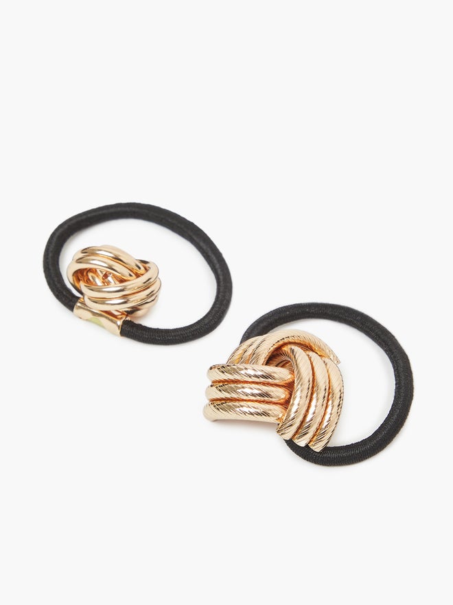 Styli Set of 2 - Metal Trim Hair Tie - Image 2