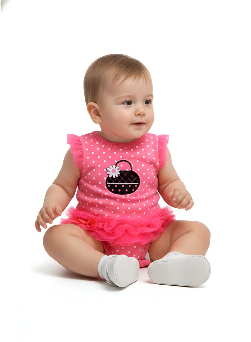 Bambimici Zairah Polka dot Print Ruffled Bodysuit Dress - Image 3