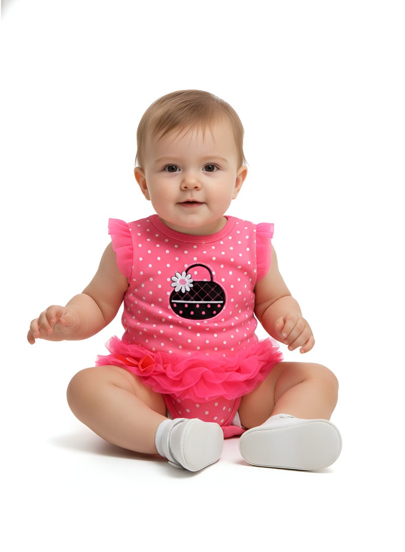 Bambimici Zairah Polka dot Print Ruffled Bodysuit Dress - Image 1