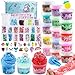 Okaybee 18 x 80 mL Big Premade Slime Kit 48 FL OZ Slime with 6 Butter 6 Cloud 6 Clear Crystal Slimes Varieties Party Favors for Kids 56 Pcs Slimes Pack with Jelly Cube Addins - Image 2