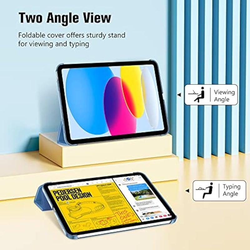 for iPad (A16) 11th Generation 11 Inch 2025/ iPad 10th Generation 10.9 Inch 2022 Case, Slim Smart Cover With Translucent Hard Shell Back, Supports Touch ID, Auto Wake/Sleep -Blue - Image 4