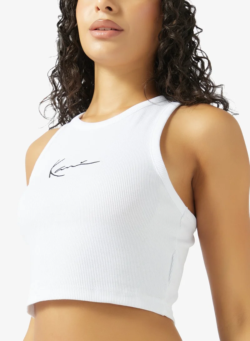 Karl Kani  Small Signature Essential Racerback Ribbed Top for Women | Best Price UAE