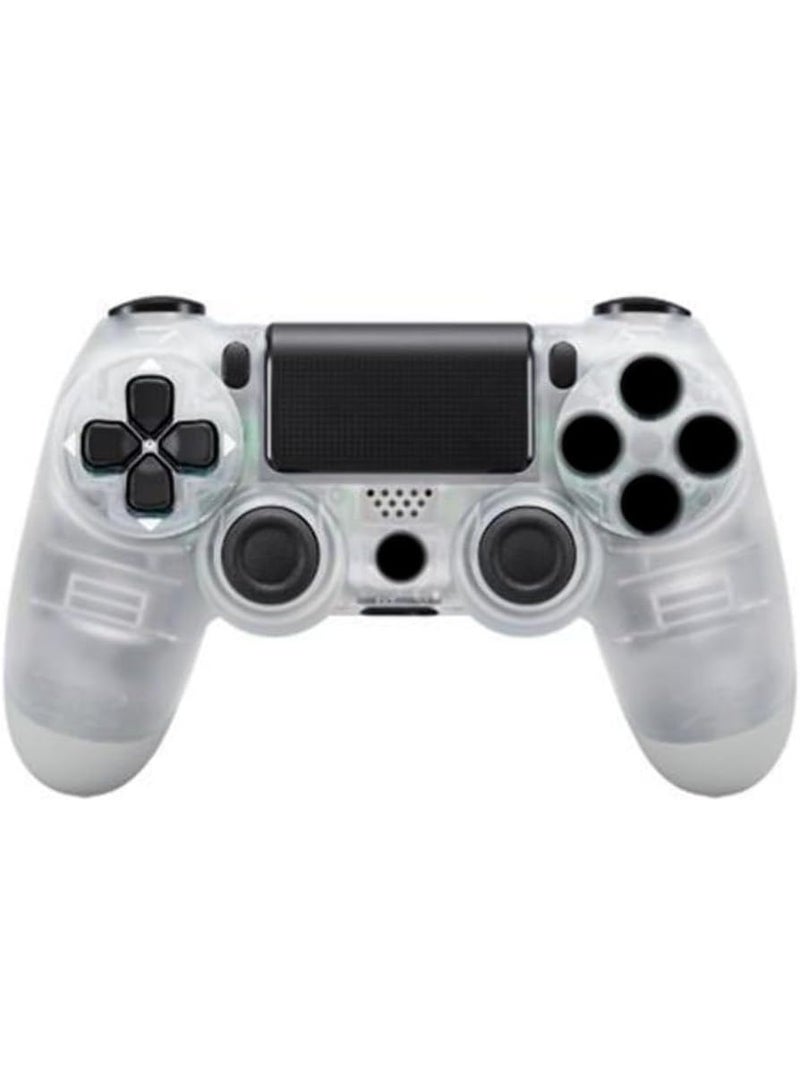 بي إس4 ذراع تحكم لاسلكي ديسال شوك لبلايستيشن 4 | متوافق مع PS4 / Slim / Pro | اهتزاز مزدوج بـ 6 محاور | عصا تحكم محسنة | صوت + لوحة لمس | بطارية 800 مللي أمبير | رمادي شفاف - Image 1