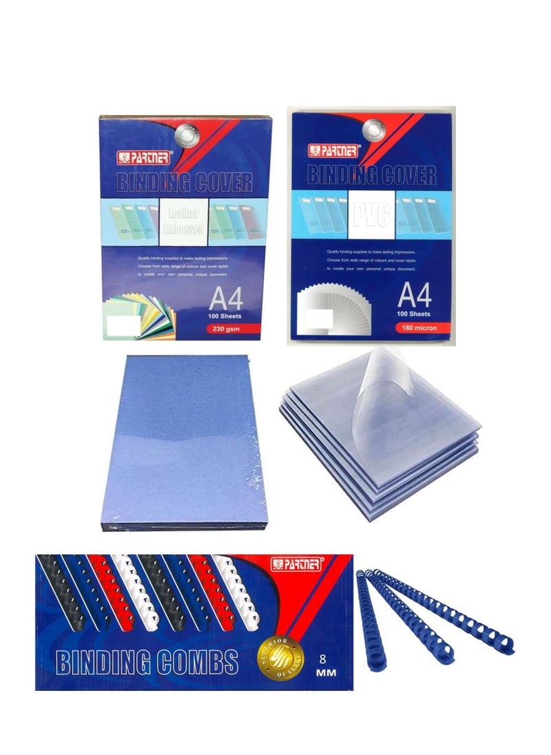 PARTNER Binding Accessories With 8mm Comb Blue  - Image 1