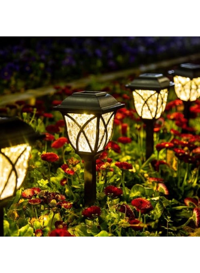 Bukela 4Pack Solar Pathway Lights Outdoor LED Decorative Solar Garden Lights IP65 Waterproof Outdoor Lights Warm White - Image 1