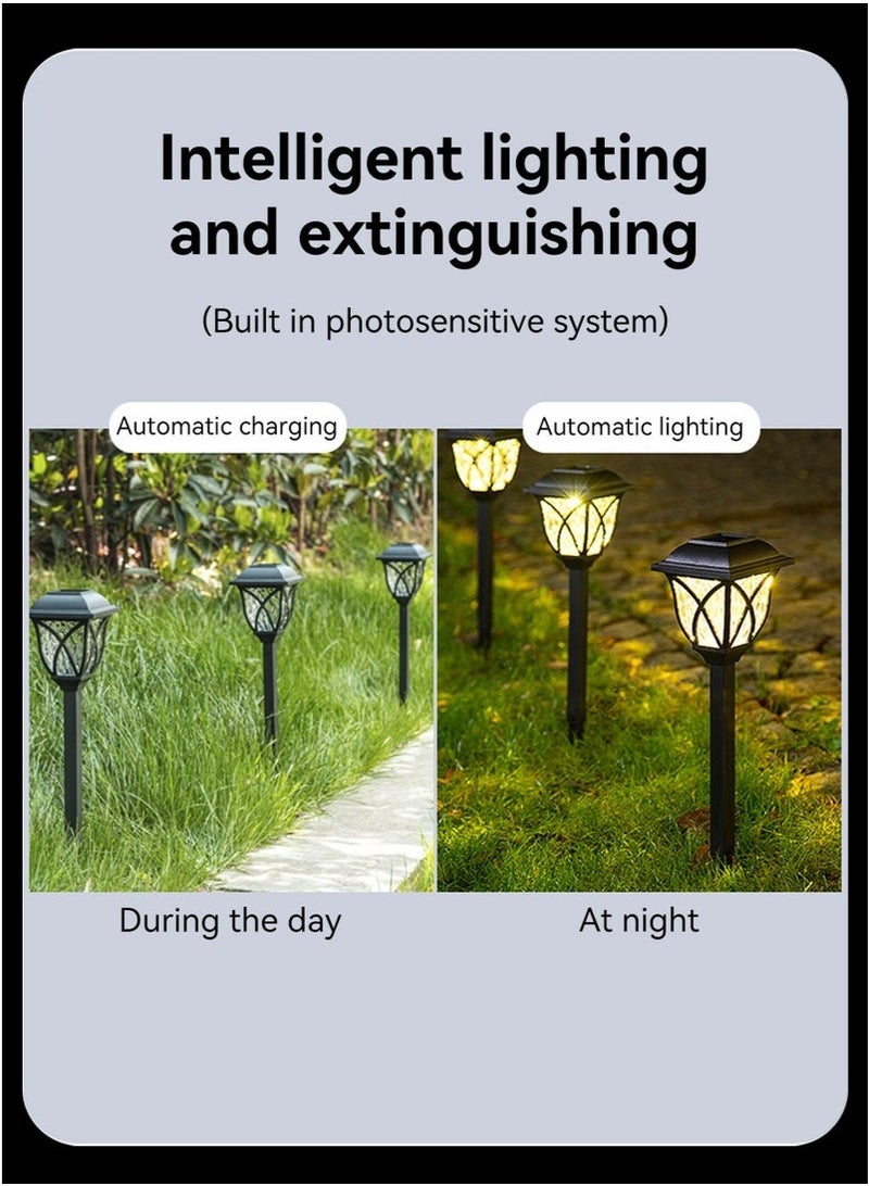 Bukela 4Pack Solar Pathway Lights Outdoor LED Decorative Solar Garden Lights IP65 Waterproof Outdoor Lights Warm White - Image 4