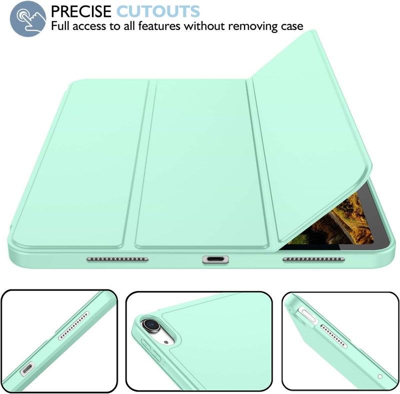 iMieet iPad Air 11 Inch Case M3(2025) / M2 (2024), iPad Air 5th/4th Generation Case 2022/2020 10.9 Inch with Pencil Holder,Trifold Stand Smart Case with Soft TPU Back(Light Green) - Image 5