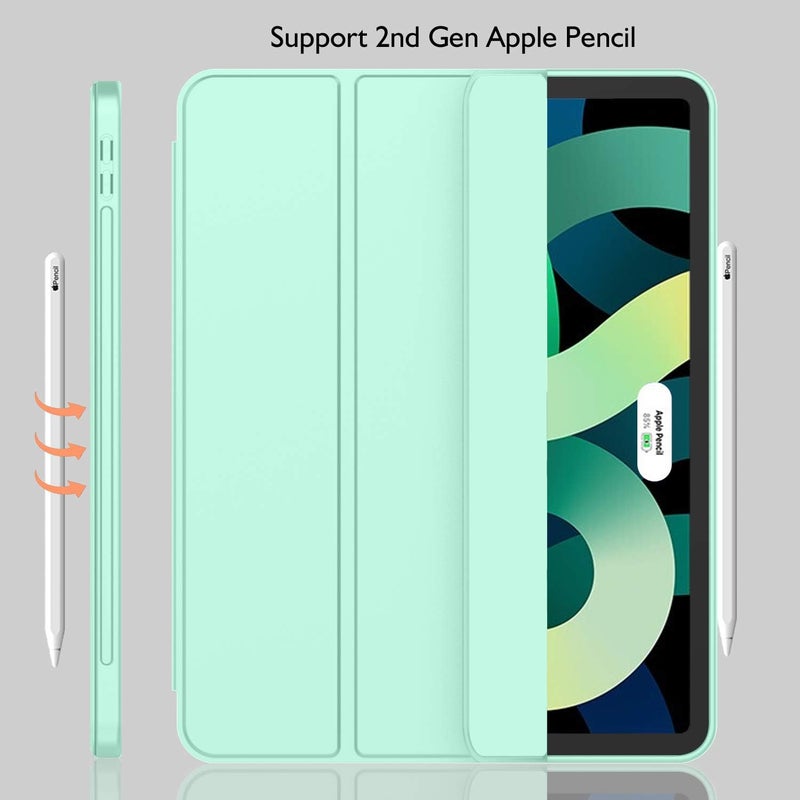 iMieet iPad Air 11 Inch Case M3(2025) / M2 (2024), iPad Air 5th/4th Generation Case 2022/2020 10.9 Inch with Pencil Holder,Trifold Stand Smart Case with Soft TPU Back(Light Green) - Image 4