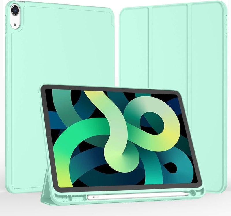 iMieet iPad Air 11 Inch Case M3(2025) / M2 (2024), iPad Air 5th/4th Generation Case 2022/2020 10.9 Inch with Pencil Holder,Trifold Stand Smart Case with Soft TPU Back(Light Green) - Image 2
