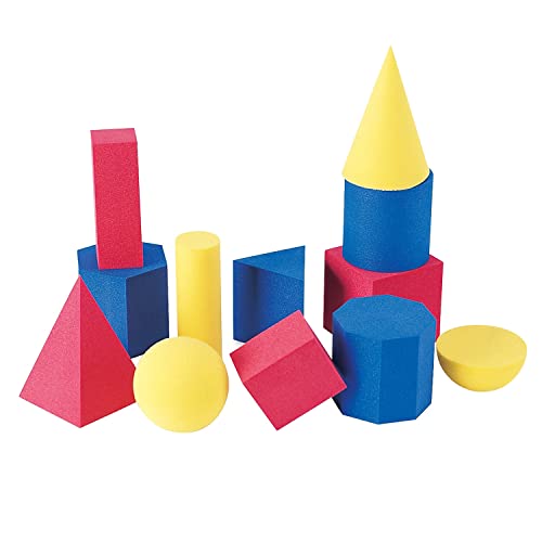 Learning Resources Hands-On Soft Geosolids, Soft Foam 3D Shapes, Set of 12, Ages 5+ - Image 1