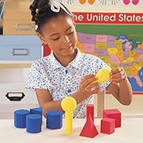 Learning Resources Hands-On Soft Geosolids, Soft Foam 3D Shapes, Set of 12, Ages 5+ - Image 2