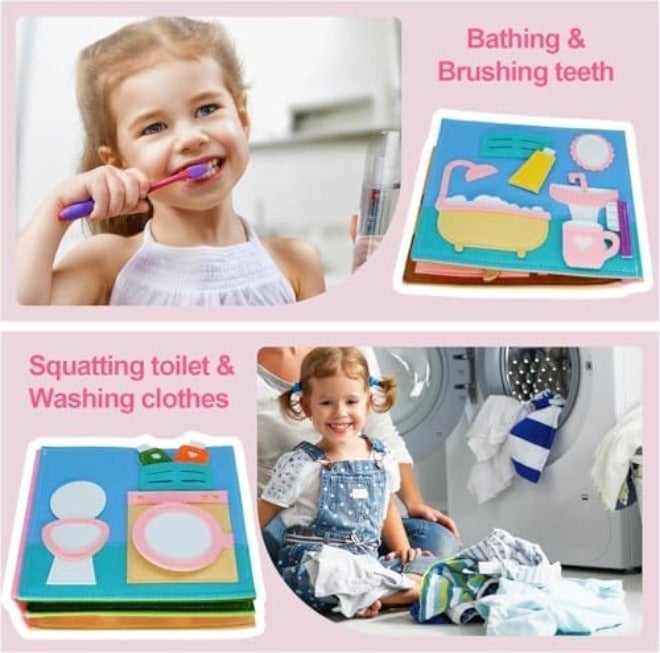 AM ANNA Montessori Busy Book for Toddlers - Quiet Activity Book with Life Skills, Cognition, Sorting &  Matching - Image 4