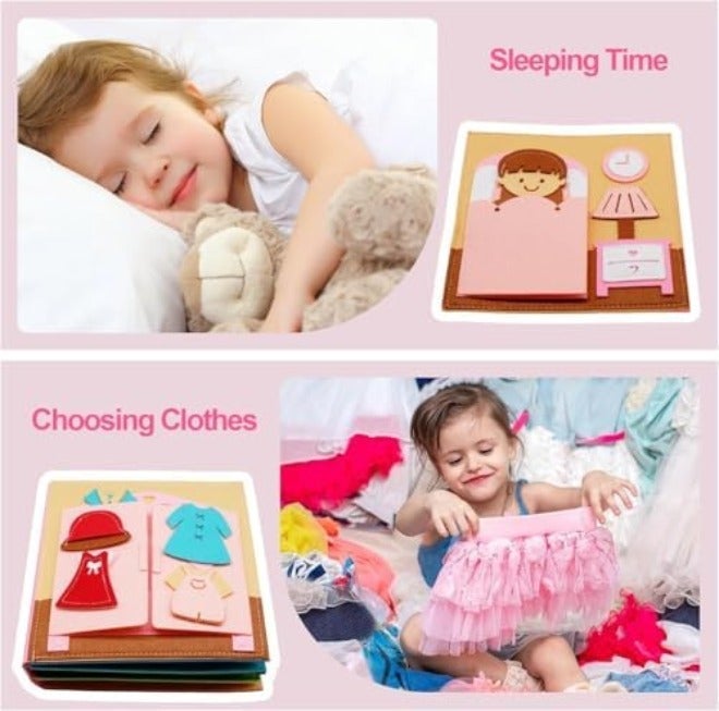 AM ANNA Montessori Busy Book for Toddlers - Quiet Activity Book with Life Skills, Cognition, Sorting &  Matching - Image 5