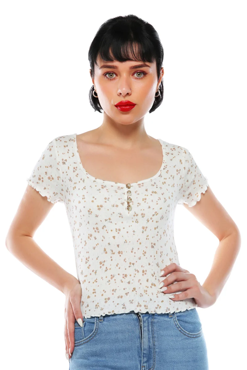 London Rag White Floral Ditsy Top