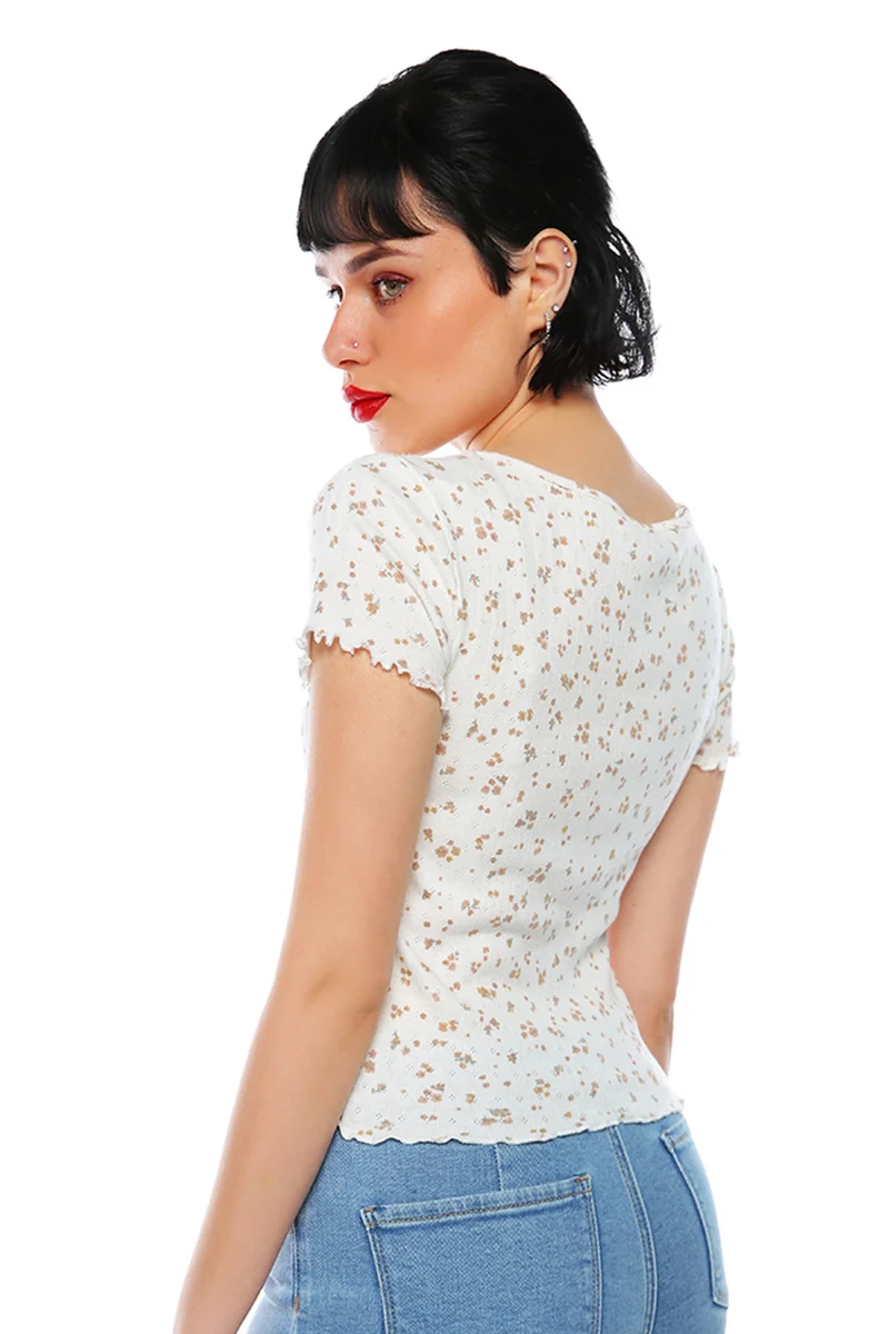 London Rag White Floral Ditsy Top