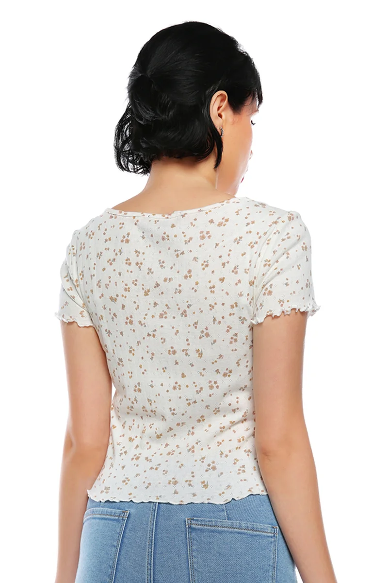 London Rag White Floral Ditsy Top