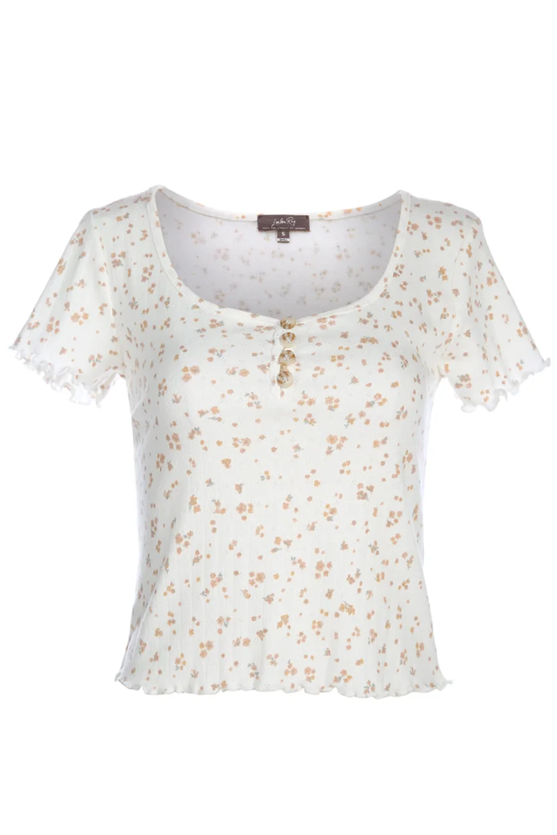 London Rag White Floral Ditsy Top