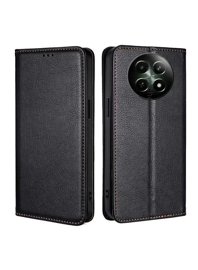 اس-توب جراب هاتف Realme 12 5G من الجلد المغناطيسي بلون زيتي لامع - Image 1