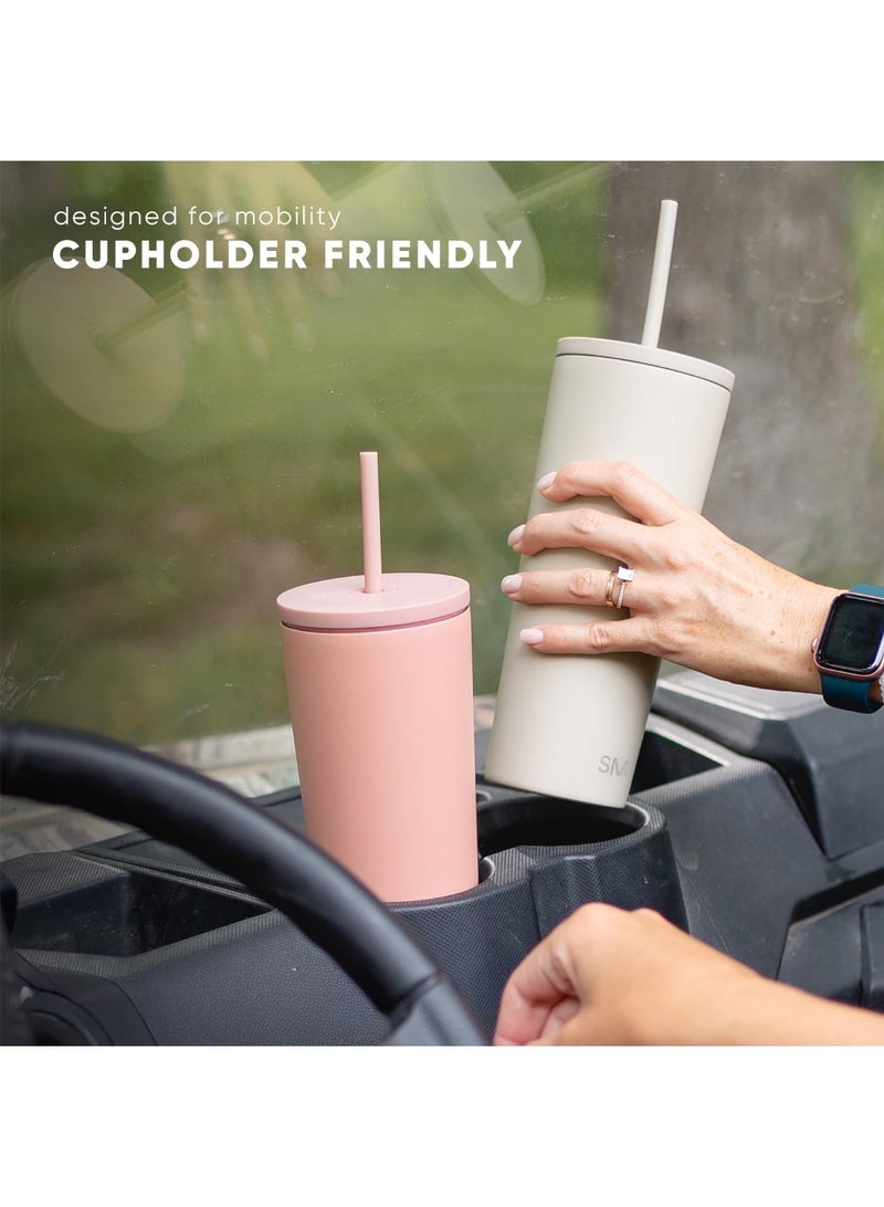 Simple Modern Insulated Tumbler with Lid and Straw | Iced Coffee Cup Reusable Stainless Steel Water Bottle Travel Mug | Gifts for Women Men Her Him | Classic Collection | 24oz | Midnight Black - Image 2