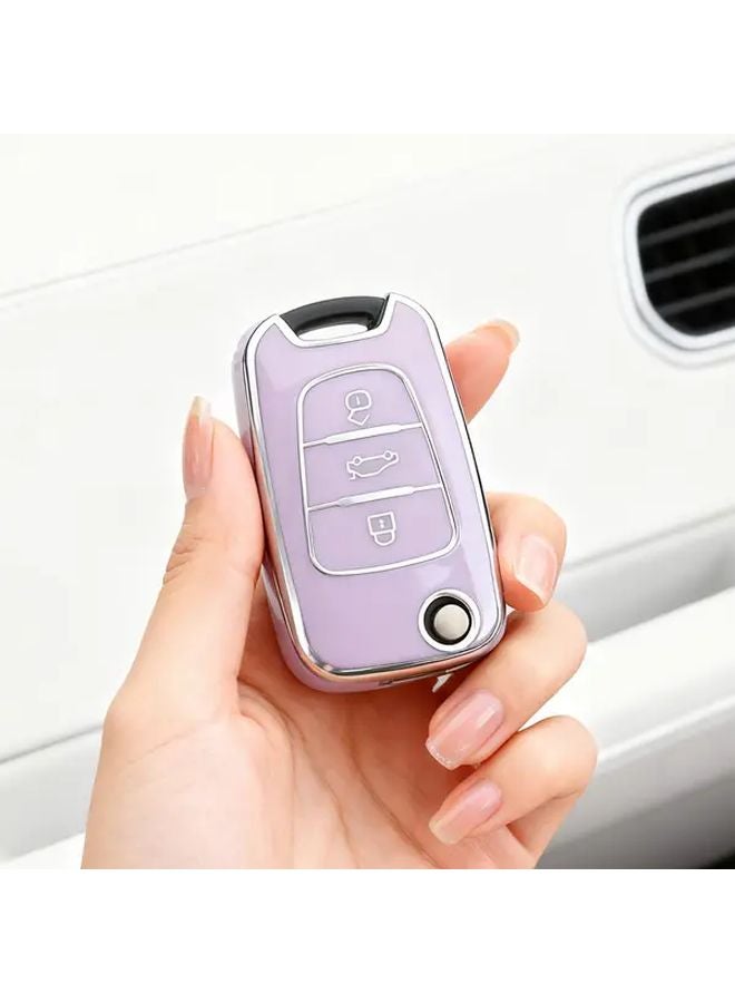 Purple Car Key Case Cover for Hyundai i10 i20 i30 Kia Sportage Soul Ceed - Image 3