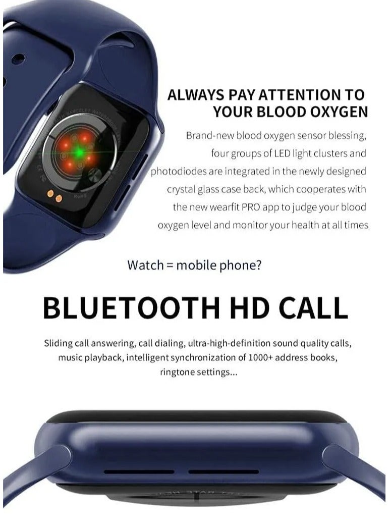 Beauenty 180 mAh HW22 1.75-inch Full Screen Series 6 Smart Watch With Space Aluminum Case Blue - Image 2