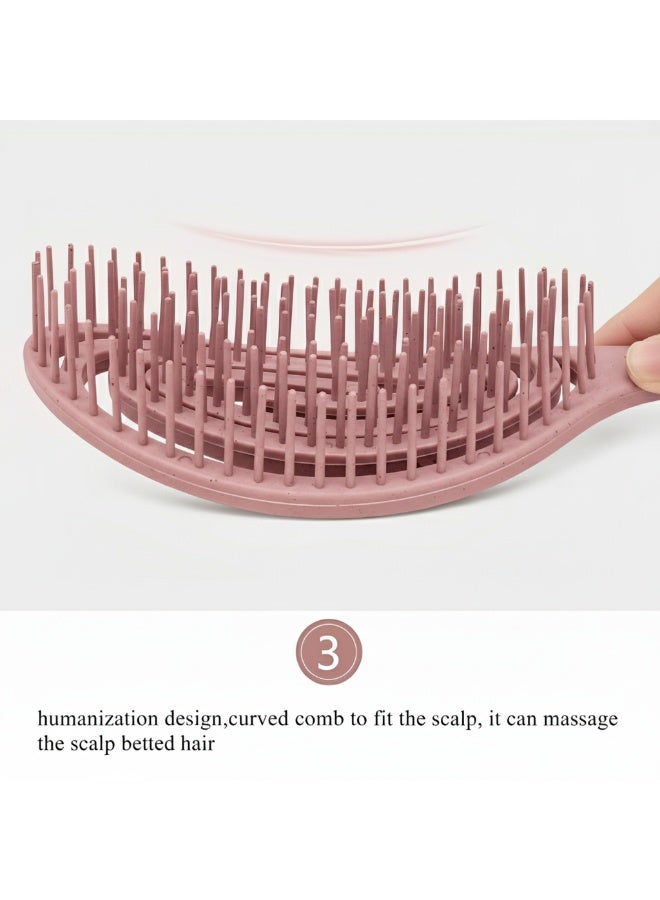 زيلر فرشاة فك تشابك الشعر العضوية القابلة للتحلل الحيوي الصديقة للبيئة للنساء والأطفال والرجال - فرشاة شعر من بقايا القهوة الطبيعية مثالية للشعر الأملس والمجعد والمبلل - Image 5