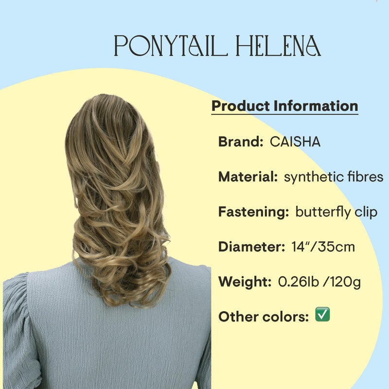 CAISHA 14" Wavy Clip On Ponytail With Butterfly Clip Hairpiece Heat-resistant Synthetic Fibres Brown Blonde Mix H125 - Image 2