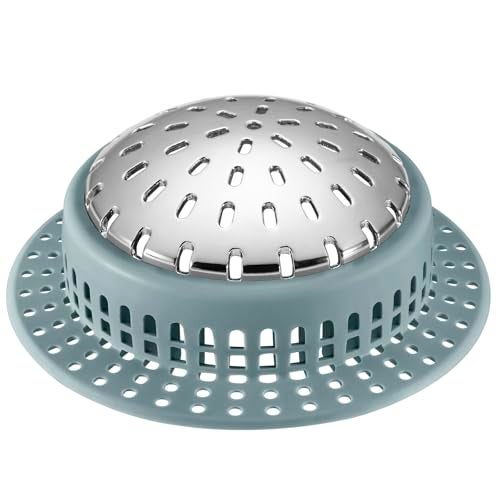 Aluvor مصيدة شعر تصريف الدش من ألوفور، غطاء تصريف الدش، مصيدة شعر تصريف حوض الاستحمام لتصريفات البوب أب والعادية - Image 1
