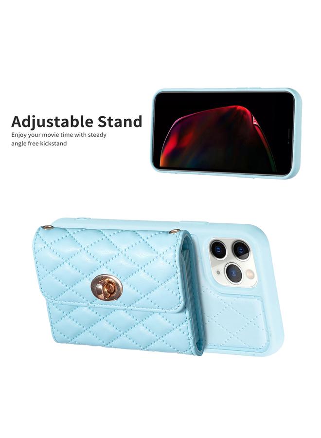 S-TOP Case For iPhone 11 Pro Max Horizontal Metal Buckle Wallet Rhombic Leather Phone Case - Image 5