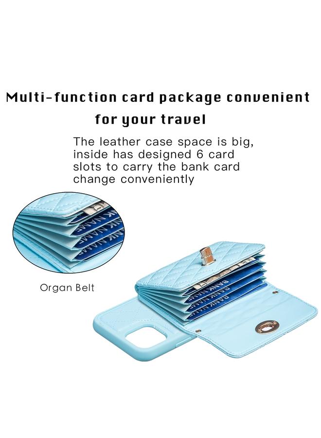 S-TOP Case For iPhone 11 Pro Max Horizontal Metal Buckle Wallet Rhombic Leather Phone Case - Image 4