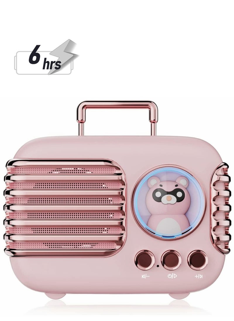 SYOSI - Bluetooth Speaker Cute,Portable Bluetooth Speaker Wireless Retro Speaker with Built-in Mic Cute Decor,TF,Vintage Mini Speaker for Kitchen Desk Bedrooms Accessories Party Outdoors for Android iOS - Image 1