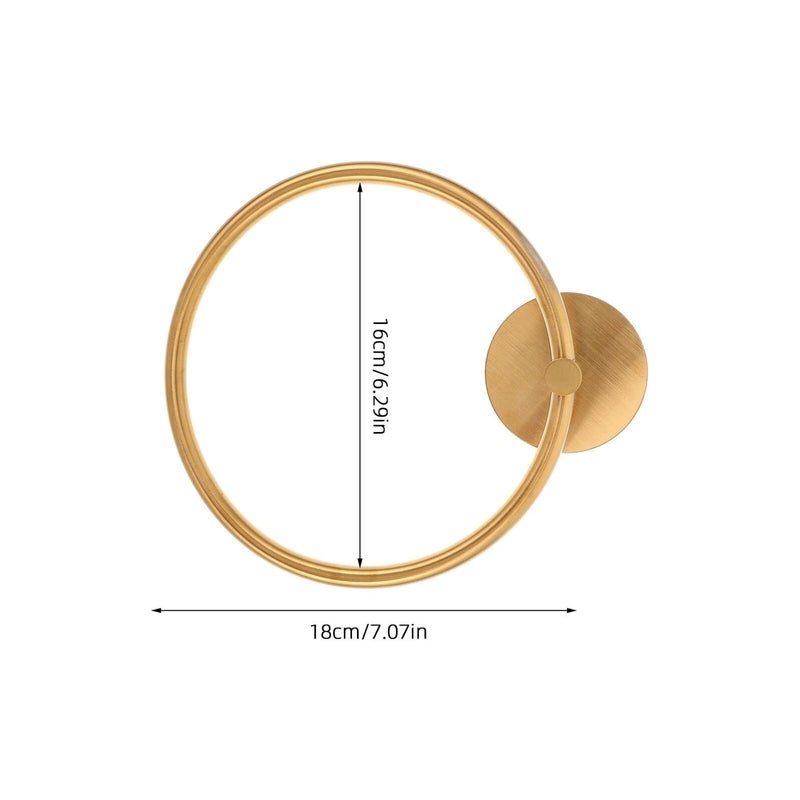 Gold Finish Self-Adhesive Stainless Steel Wall Mounted Towel Ring - Image 3