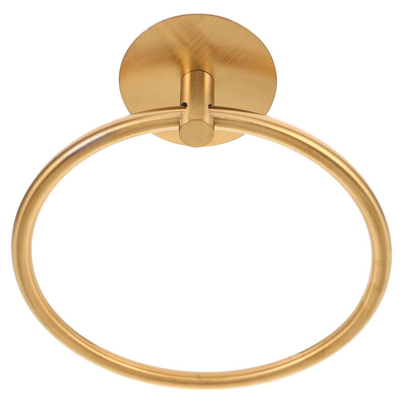 Gold Finish Self-Adhesive Stainless Steel Wall Mounted Towel Ring - Image 2