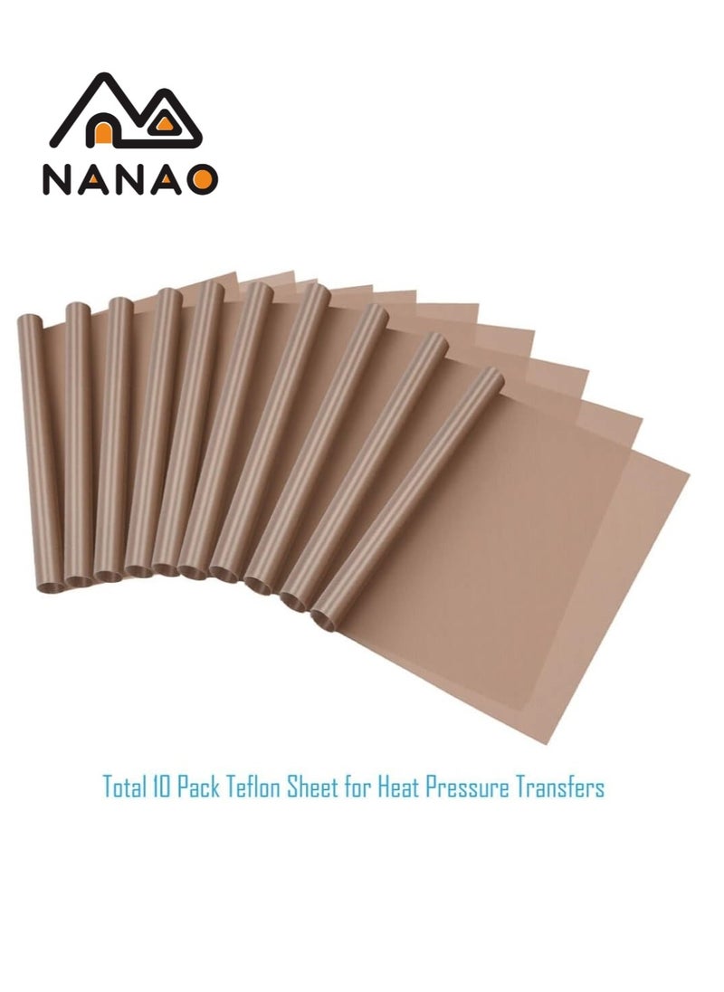 NANAO 10 Piece Oven Grill Mat Teflon Sheet for Heat Press Transfer Non-Stick Paper Reusable Heat Resistant Craft, High-temperature oven food-grade Baking Cloth Nonstick Oilcloth  - Image 1