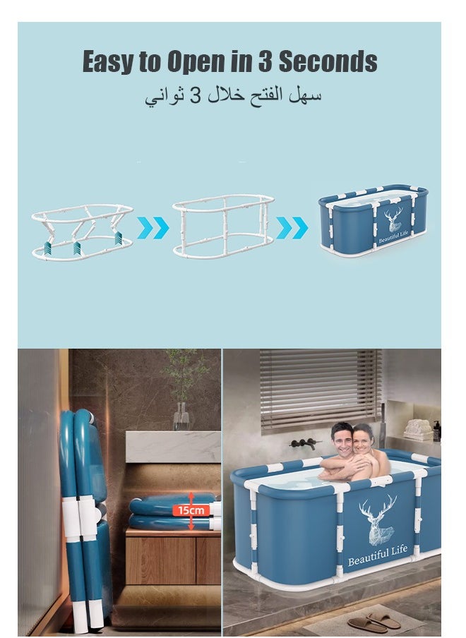 Golivn - Portable Bathtub Foldable Soaking Bathing Tub for Freestanding Shower Stall Thickened Thermal Foam to Keep Temperature Spa Hot Ice bath - Image 1
