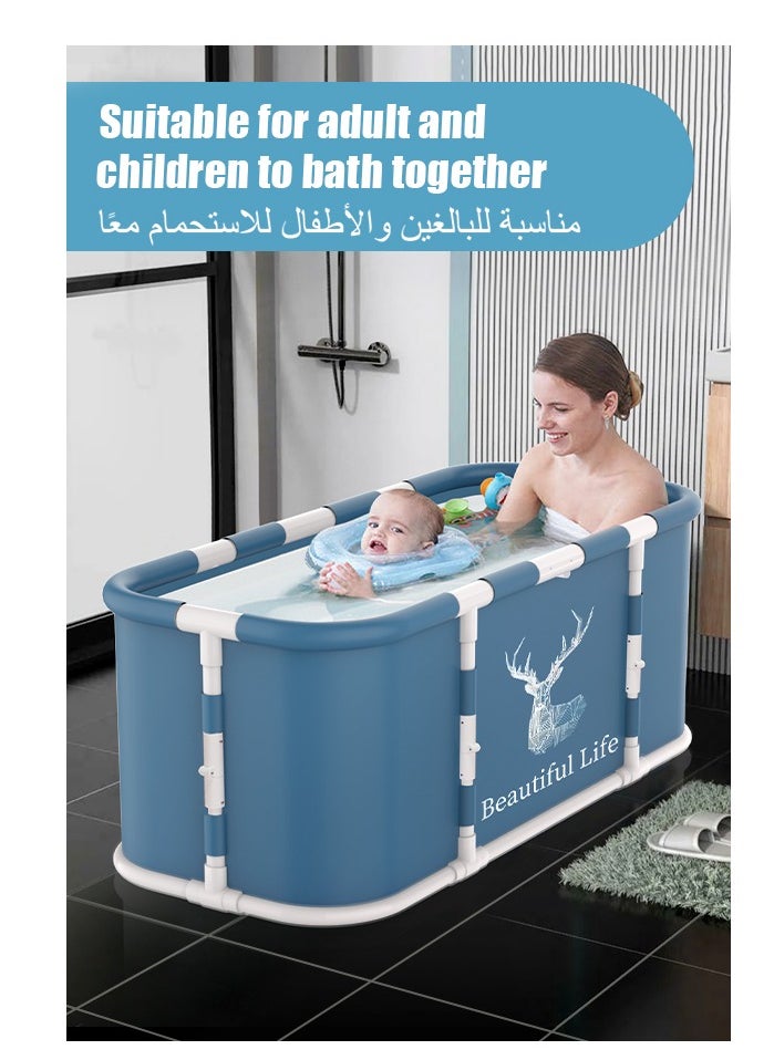 Golivn - Portable Bathtub Foldable Soaking Bathing Tub for Freestanding Shower Stall Thickened Thermal Foam to Keep Temperature Spa Hot Ice bath - Image 1