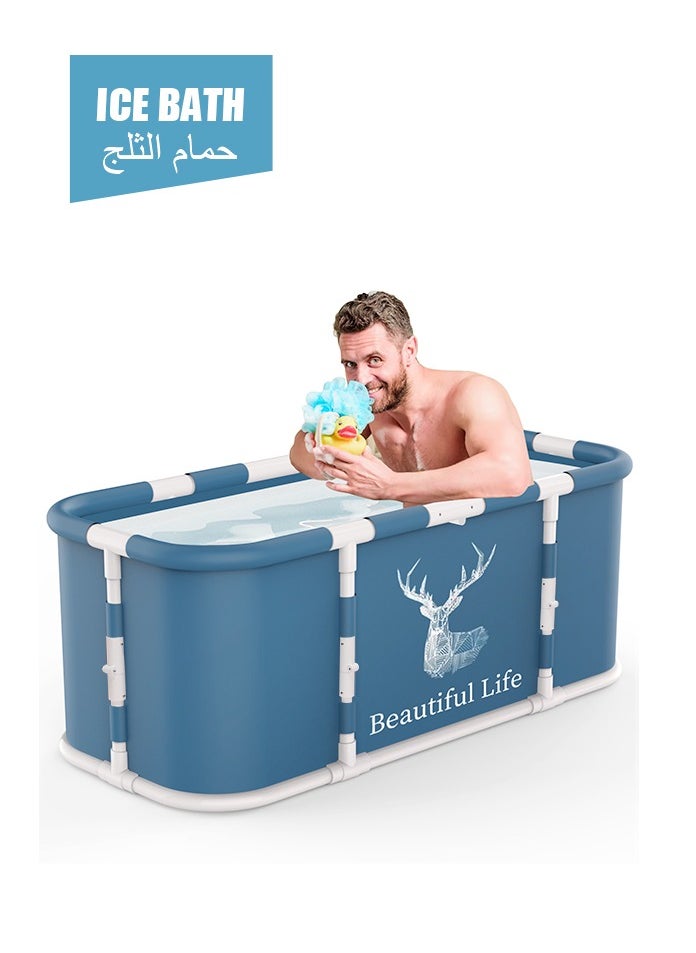 Golivn - Portable Bathtub Foldable Soaking Bathing Tub for Freestanding Shower Stall Thickened Thermal Foam to Keep Temperature Spa Hot Ice bath - Image 1