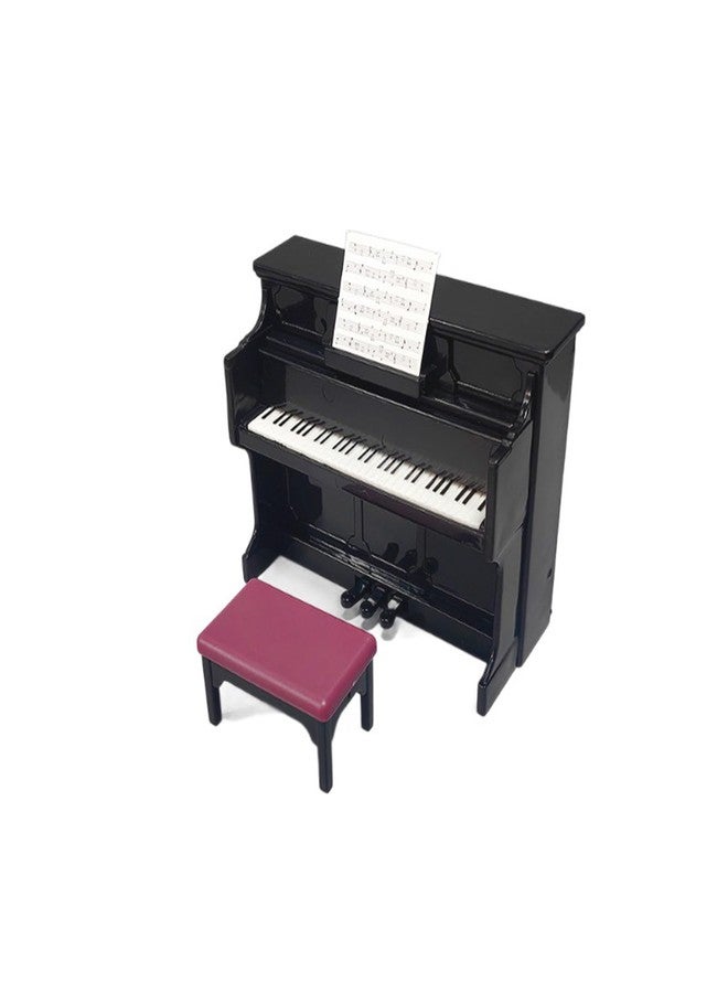 Dranvosk Miniature Dollhouse Piano with Stool - Mini Piano for Dollhouse Accessories, Music Theme Cake Topper, Birthday Party Decorations, Realistic Doll Furniture - Image 5