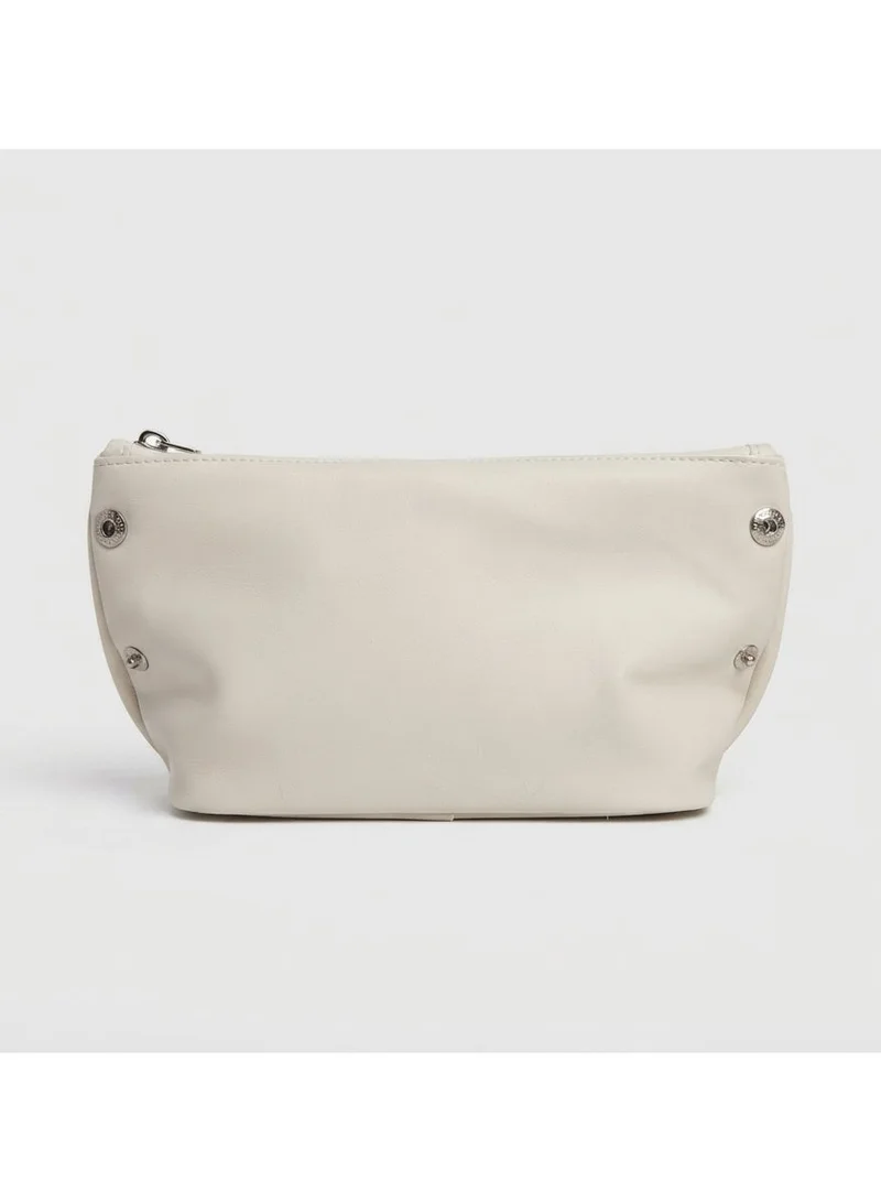 Clara Clara Makeup Bag and Travel Toiletry Pouch, Beige