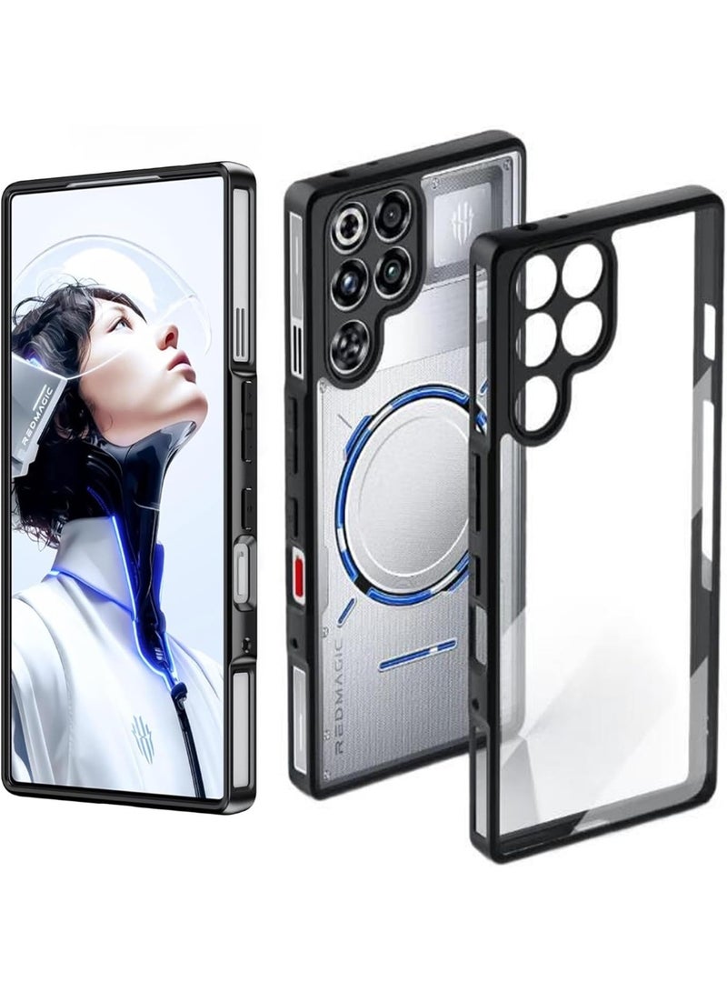 Foluu For Red Magic 11 Pro/11 Pro+ Case, Clear Case for ZTE Nubia Red Magic 11 Pro Case/11 Pro+, [Not Yellowing] [Drop Protection] Shockproof Protective Slim Thin Cover for Red Magic 11 Pro/11 Pro+ 2025 (Black+Clear) - Image 1