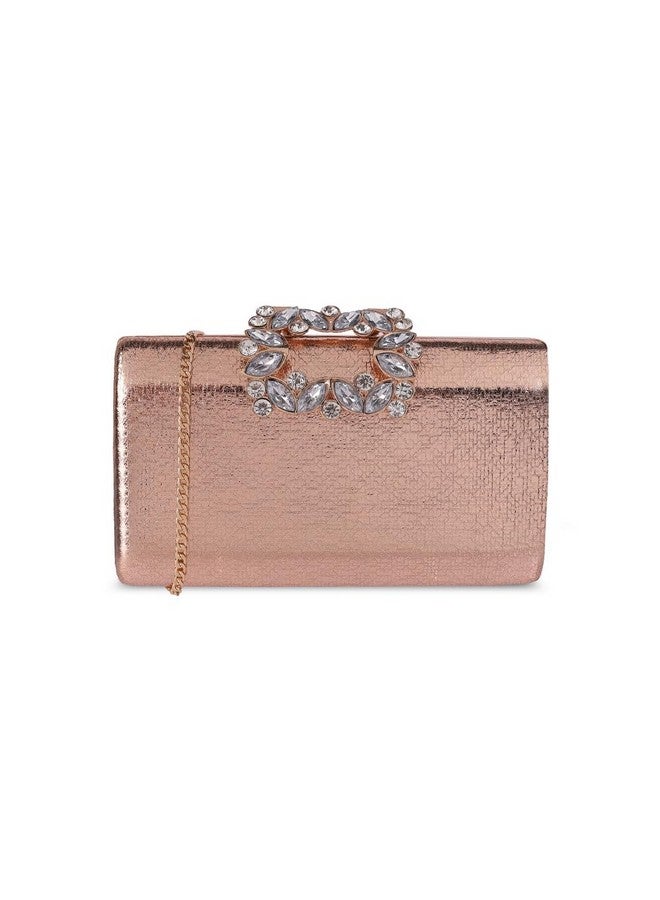 Mochi Women's Rose-Gold Fashionable Faux Leather Clutch (38-127) - Image 1