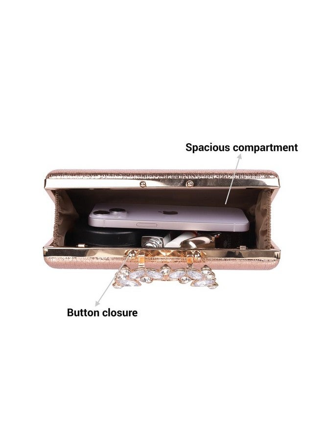 Mochi Women's Rose-Gold Fashionable Faux Leather Clutch (38-127) - Image 5