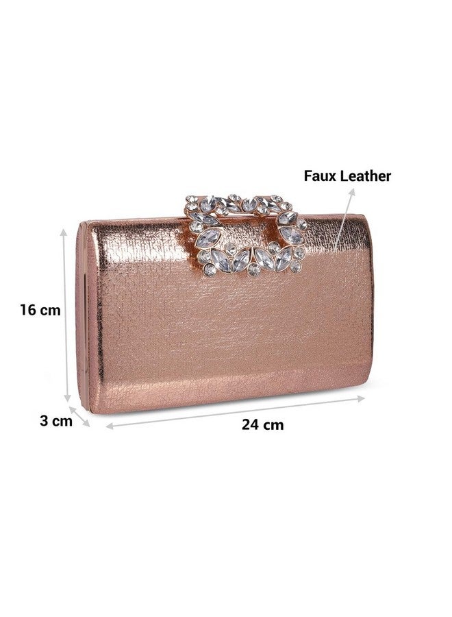Mochi Women's Rose-Gold Fashionable Faux Leather Clutch (38-127) - Image 3