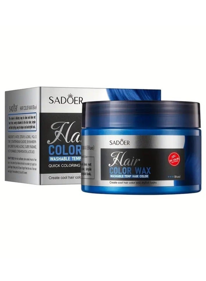 SADOER Hair Color Wax: Fast Coloring, Easy Styling, Suitable for Boys and Girls - Washable Temp Hair Color BLUE - Image 1